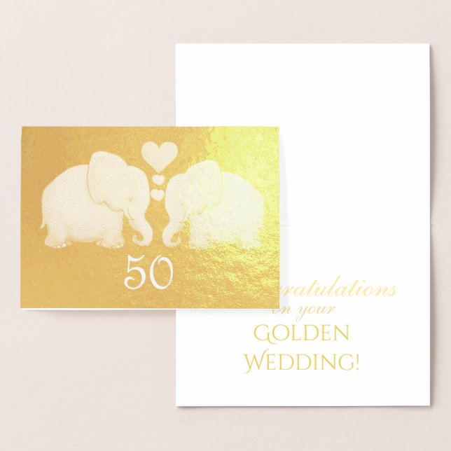 Golden Wedding Elegantes Golftour Folienkarte (Anzeige)