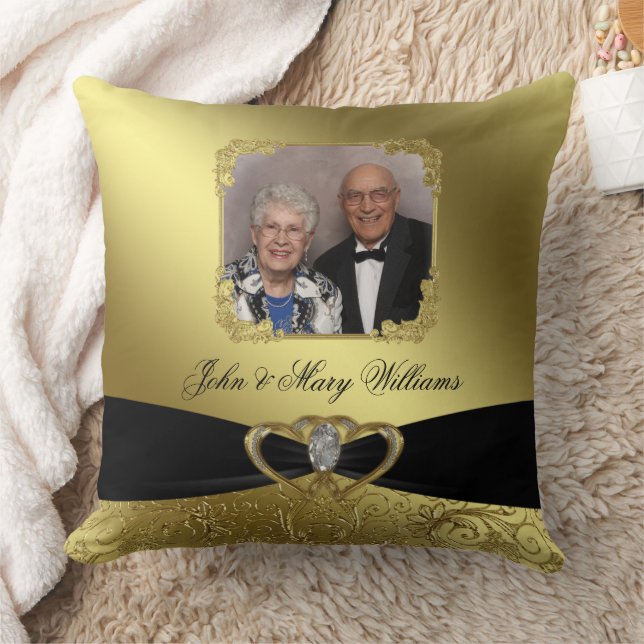 Golden Wedding Jubiläum Foto Kissen (Decke)