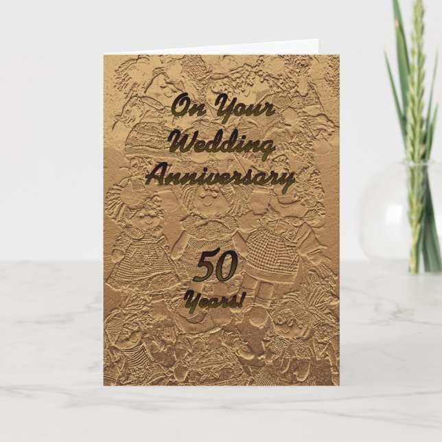 Golden Wedding Jubiläum Herzlichen Glückwunsch Dol Karte (Vorderseite)