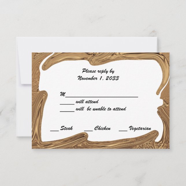 Golden Wedding Jubiläum RSVP Karten Gold (Rückseite)