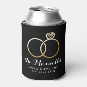 Golden Wedding Rings Favor Can Cooler Dosenkühler