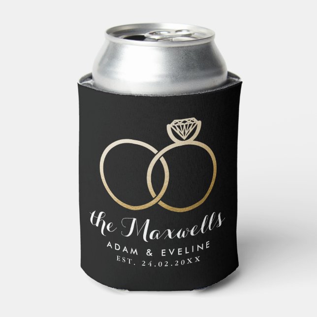 Golden Wedding Rings Favor Can Cooler Dosenkühler (Kanne Vorderseite)