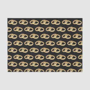 Golden Wedding Rings vereint Seidenpapier