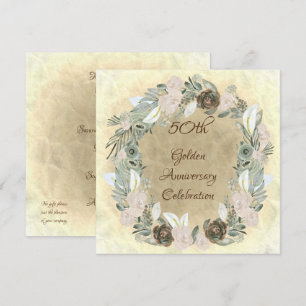 Golden Wedding Sage Green Watercolor Blume Einladung