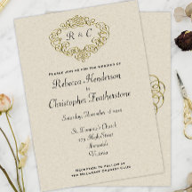 Golden Wedding Wappen Mit Monogramm Elegante Hochz