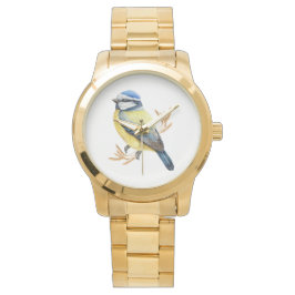 Golden Wheat and Blue Tit Armbanduhr