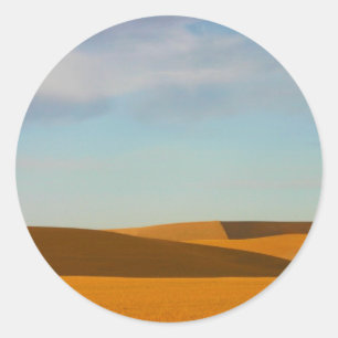 Golden Wheat Fields in Palouse Runder Aufkleber