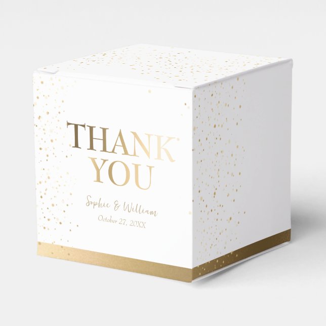 Golden & White Beautiful Elegante Wedding Vielen D Geschenkschachtel (Vorderseite)