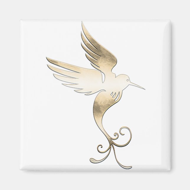 Golden White Bird Magnet (Vorne)