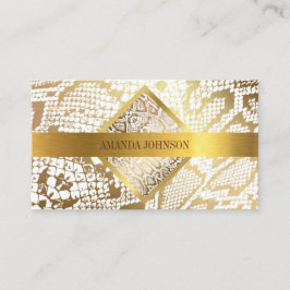 Golden White Python Skin Vip Business Card Visitenkarte