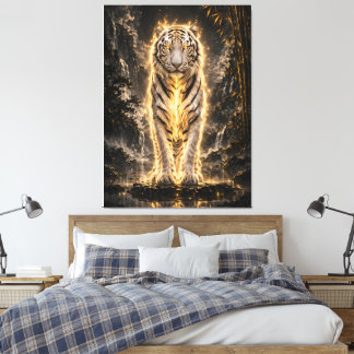 Golden White Tiger Guardian Power Leinwanddruck