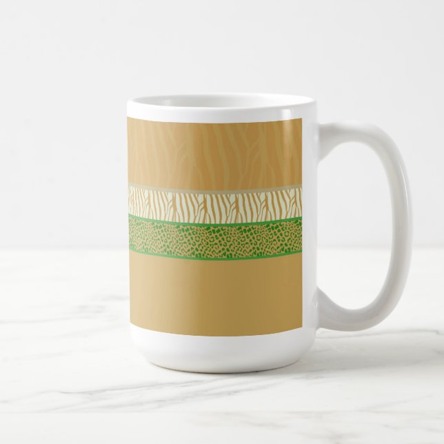 Golden Wild Animal Fur Print Kaffeetasse (Rechts)