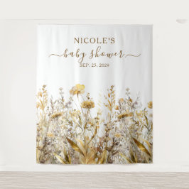 Golden Wildblumen Fall Babydusche Hintergrund Wandteppich