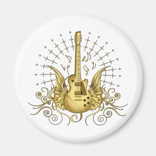 Golden Winged Guitar Magnet (Vorne)
