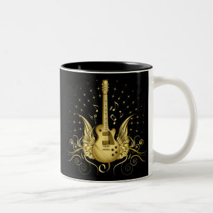 Golden Winged Guitar Zweifarbige Tasse