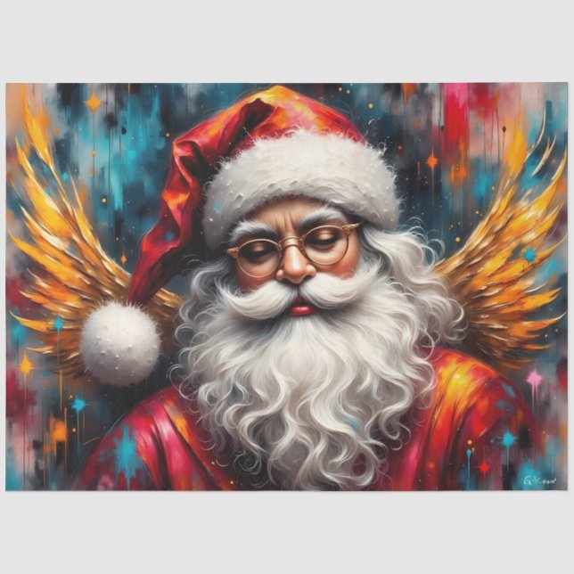 Golden Winged Saint Nick Weihnachten Seidenpapier (Vorderseite)