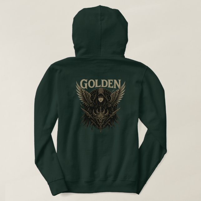 Golden Winged Warrior Kapuzenpullover  Hoodie (Design Rückseite)
