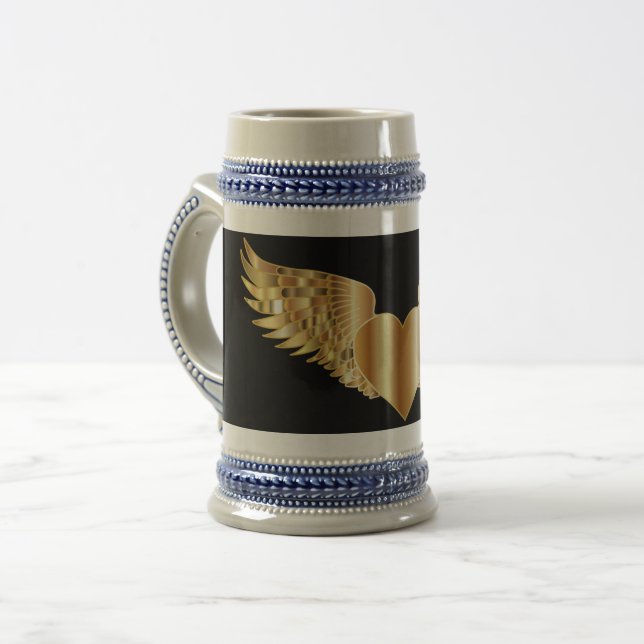 Golden Wings 22 oz Stein Bierglas (Vorderseite Links)