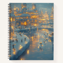 Golden Winter City Lights Notebook Notizbuch