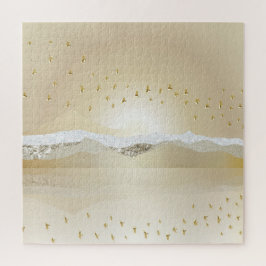 Golden Winter Sunset Berg Reflektion im Wasser