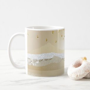 Golden Winter Sunset Berg Reflektion im Wasser Kaffeetasse