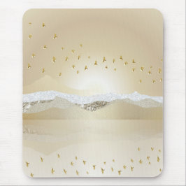 Golden Winter Sunset Berg Reflektion im Wasser Mousepad