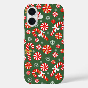 Golden Winter Sweet Snowfall Candy Cane iPhone 16 Hülle