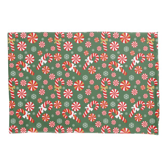 Golden Winter Sweet Snowfall Candy Cane Kissenbezug (Vorderseite)