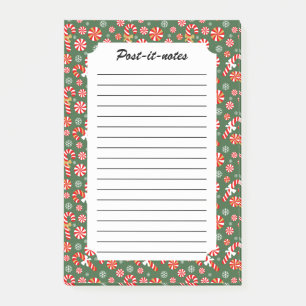 Golden Winter Sweet Snowfall Candy Cane Post-it Klebezettel