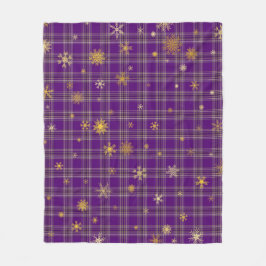 Golden Winter Tartan Fleecedecke
