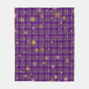 Golden Winter Tartan Fleecedecke