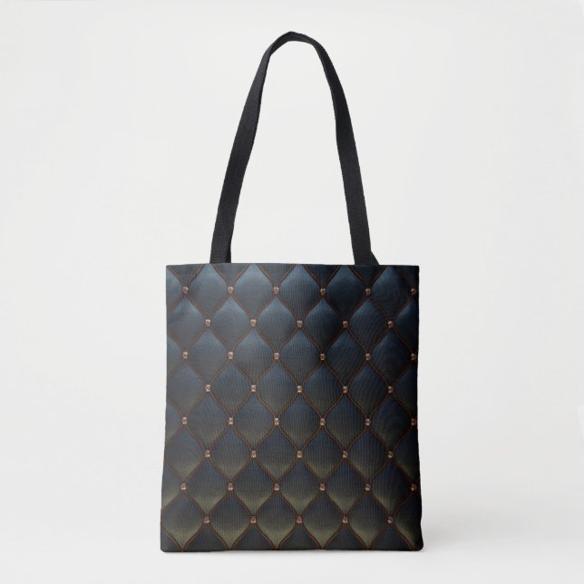 Golden Wire Diamonds aus schwarzem Leder Tasche (Vorderseite)