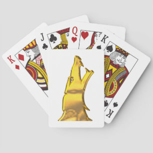 Golden Wolf Der weiße Poker spielt Karten Spielkarten