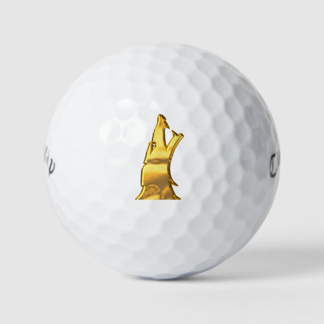 Golden Wolf Head Callaway Warbird Golfbälle 12 pk (Vorderseite)