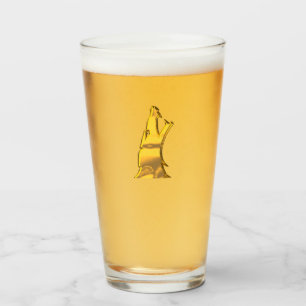 Golden Wolf Head Glaswäscher Glas
