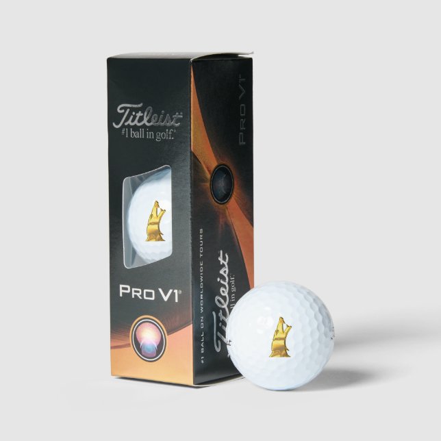 Golden Wolf Head Titleist Pro V1 Golfbälle 3 pk (Verpackung)