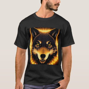 🐺 Golden Wolf Strahlendes Licht Mythische Grafik T-Shirt