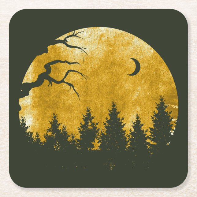 Golden Woods Rechteckiger Pappuntersetzer (Vorderseite)