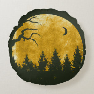 Golden Woods Rundes Kissen