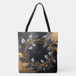 Golden Wreath Glam Holiday Tote Bag Tasche