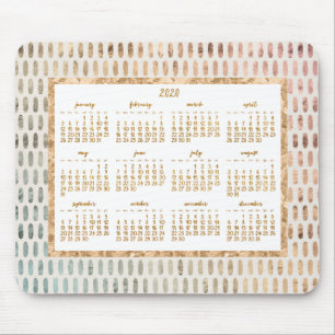 Golden Yearly 2020 Calendar Mouse Pads Light Mousepad