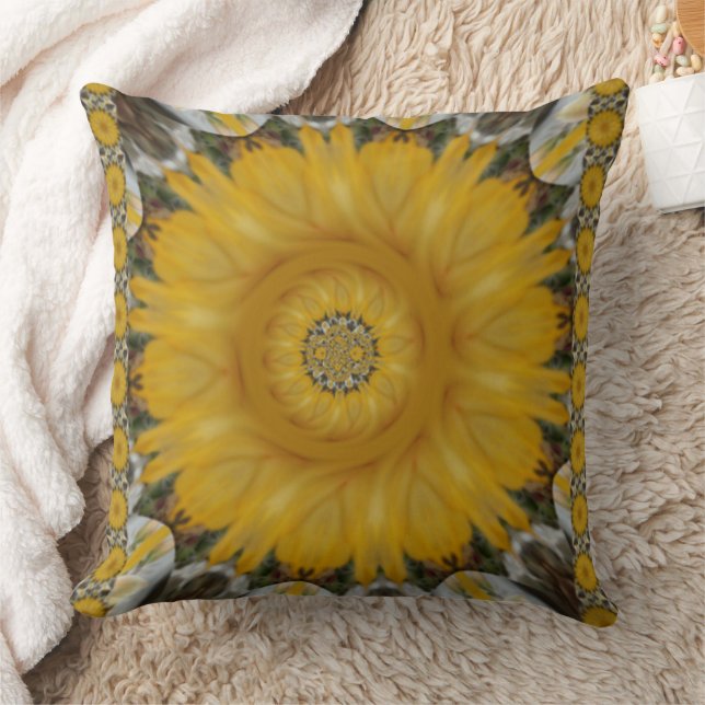 Golden Yellow Africa Traditionelle Naturkunstfarbe Kissen (Decke)