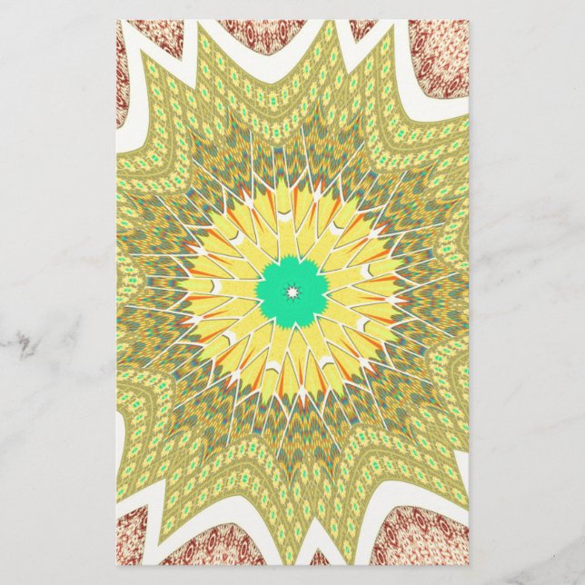 gOLDEN YELLOW Afrikanisches Stammesmuster Briefpapier (Vorderseite)