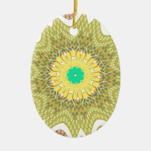 gOLDEN YELLOW Afrikanisches Stammesmuster Keramikornament