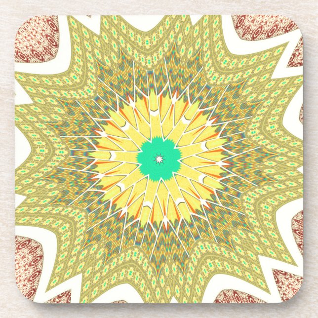 gOLDEN YELLOW Afrikanisches Stammesmuster Untersetzer (Vorderseite)