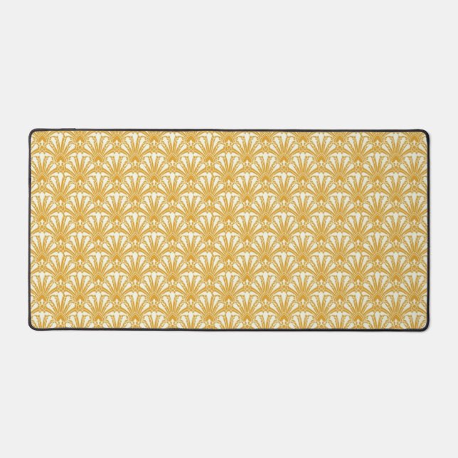Golden Yellow Art Deco Muster Schreibtischunterlage (Vorderseite)