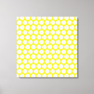 Golden Yellow Asian Moods Ikat Dots Leinwanddruck
