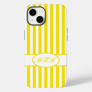 Golden Yellow Autumnal Streifen mit Monogramm Case-Mate iPhone Hülle