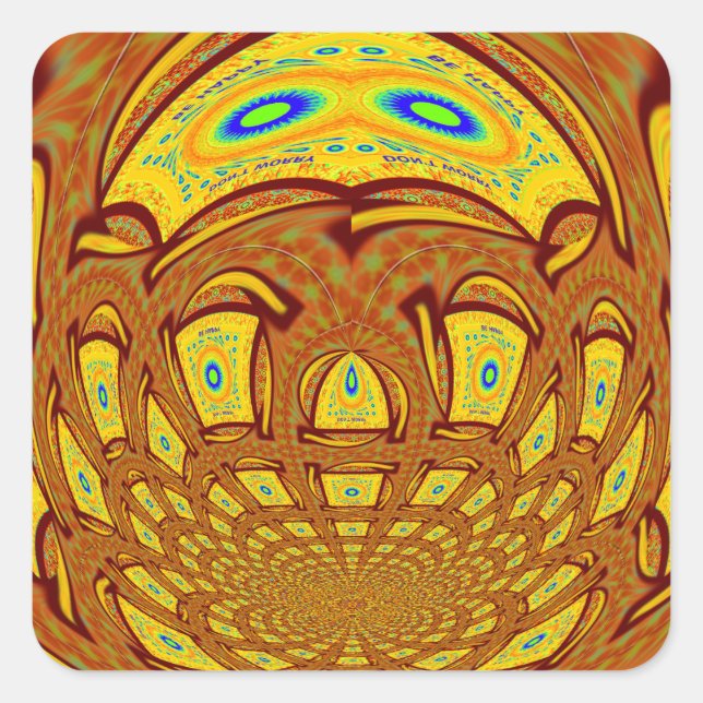 Golden Yellow Baseball Handschuh Kunst, Dichtung u Quadratischer Aufkleber (Vorderseite)