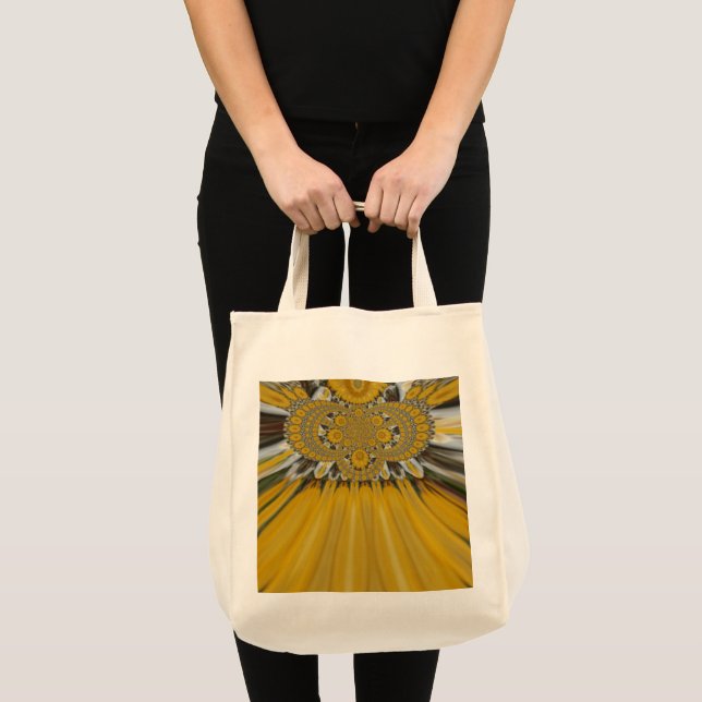 Golden Yellow Blume Design Art Tragetasche (Vorderseite (Produkt))